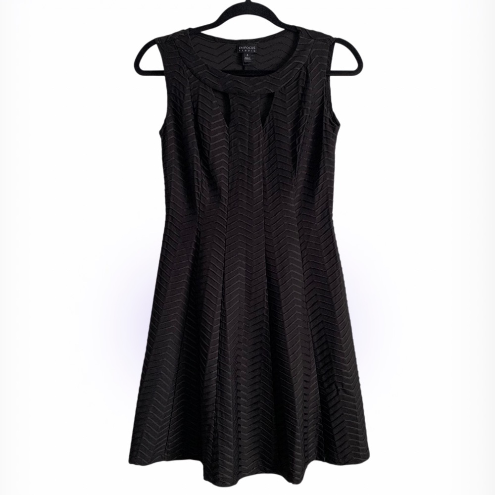 EnFocus Studio Pin Tuck Textured Knit Sleeveless Dress